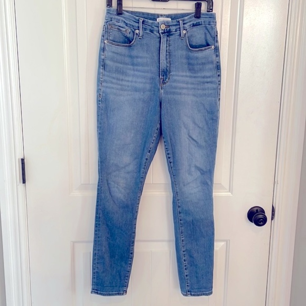 Good American high rise waist skinny jean medium wash denim size 14